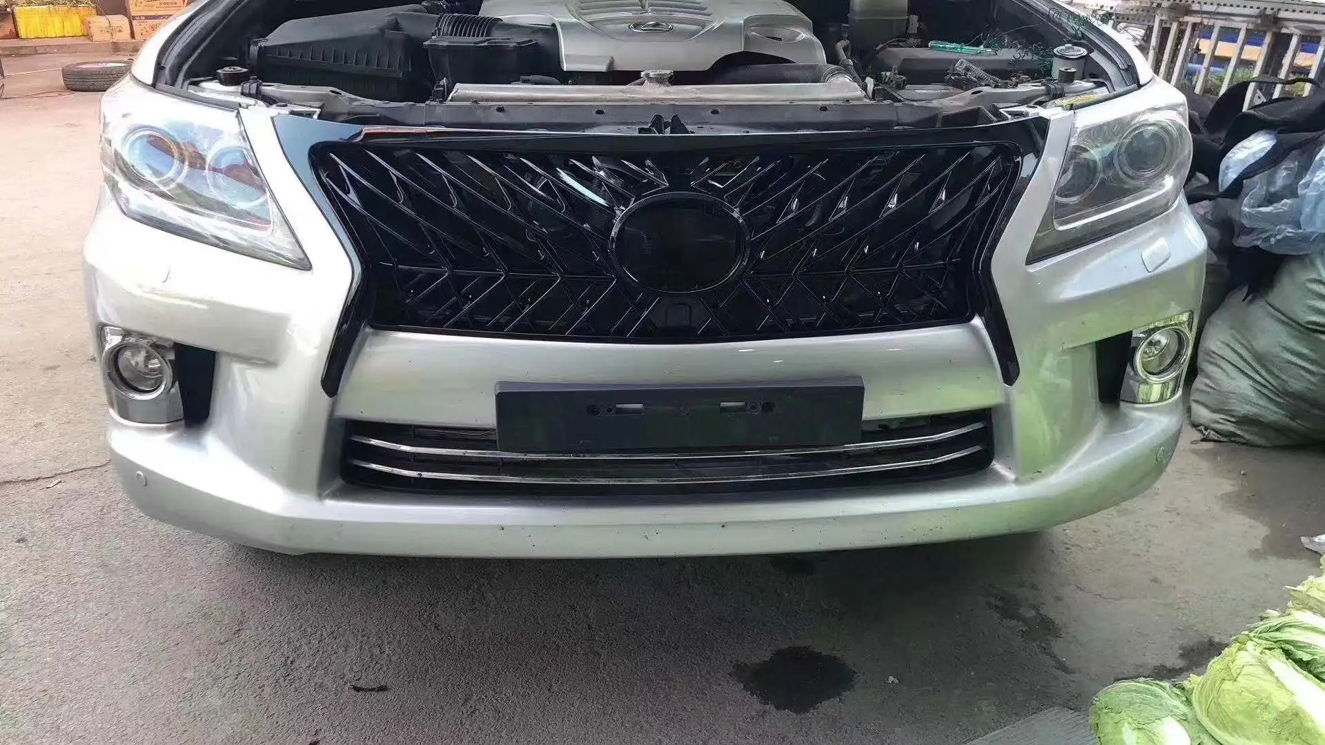 

eOsuns Front Bumper Grill Grille for Lexus LX570 2012-2015