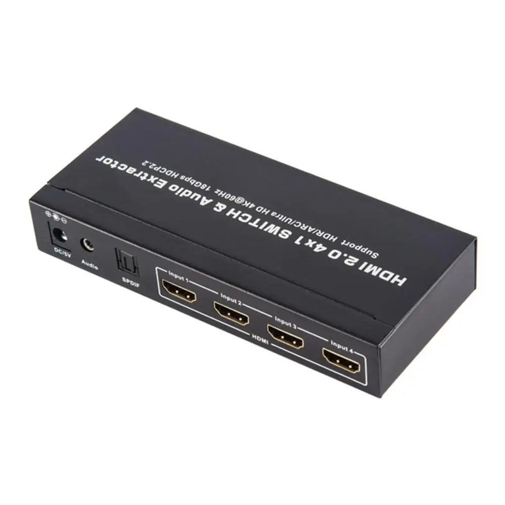 Hdmi2.0 4 входа и 1 выходной коммутатор с аудио разъединением 3D 4K x 2K @ 60Hz Hdcp2.2