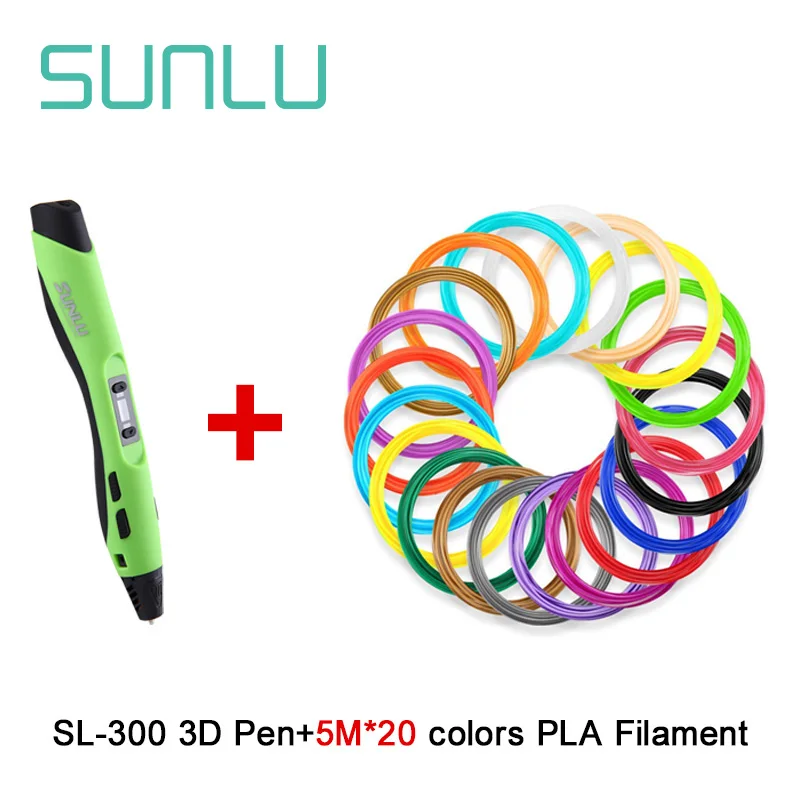 SUNLU 3D Ручка обучающая для детей DIY игрушки с 1 75 мм PLA ABS PCL нить ЖК экран Поддержка