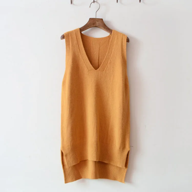 

2020 V Neck Sweater Knitted Sweater Women Sweaters Pullovers Autumn Winter FashionBasic Shirt Fitness Female Clothing Vest