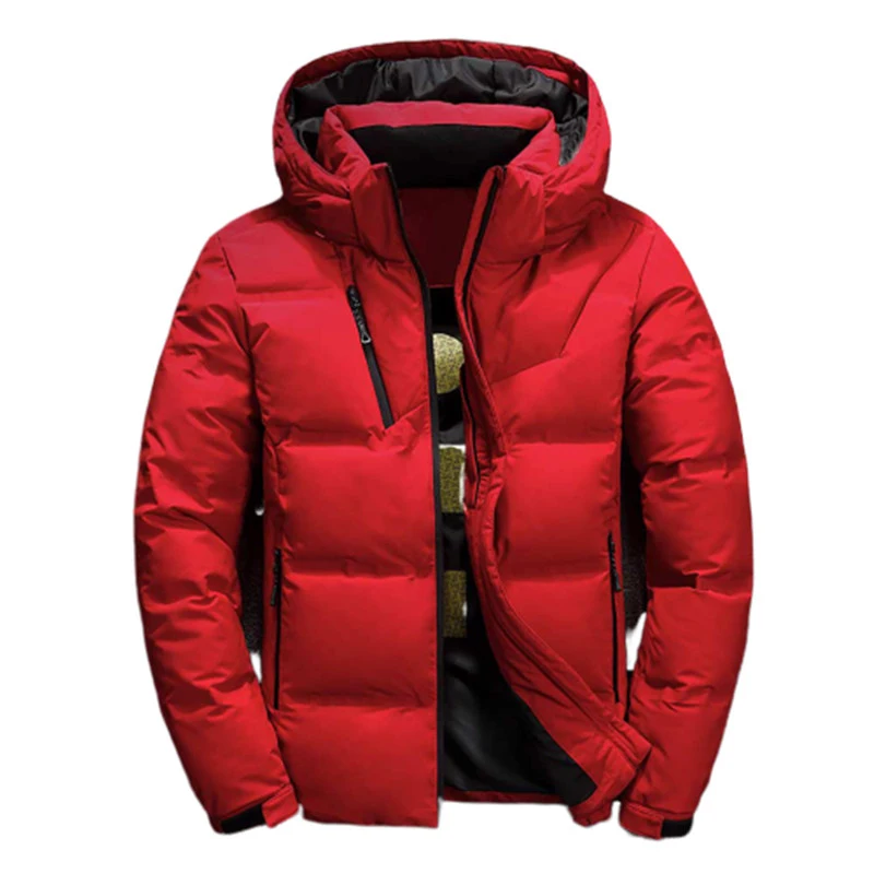 Мужская теплая куртка пуховик на утином пуху парка высокого качества короткая