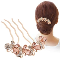crystal butterfly hair clip wedding tiaras bridal headpieces hair combs crystal headband for bride princess crown tiara de noiva