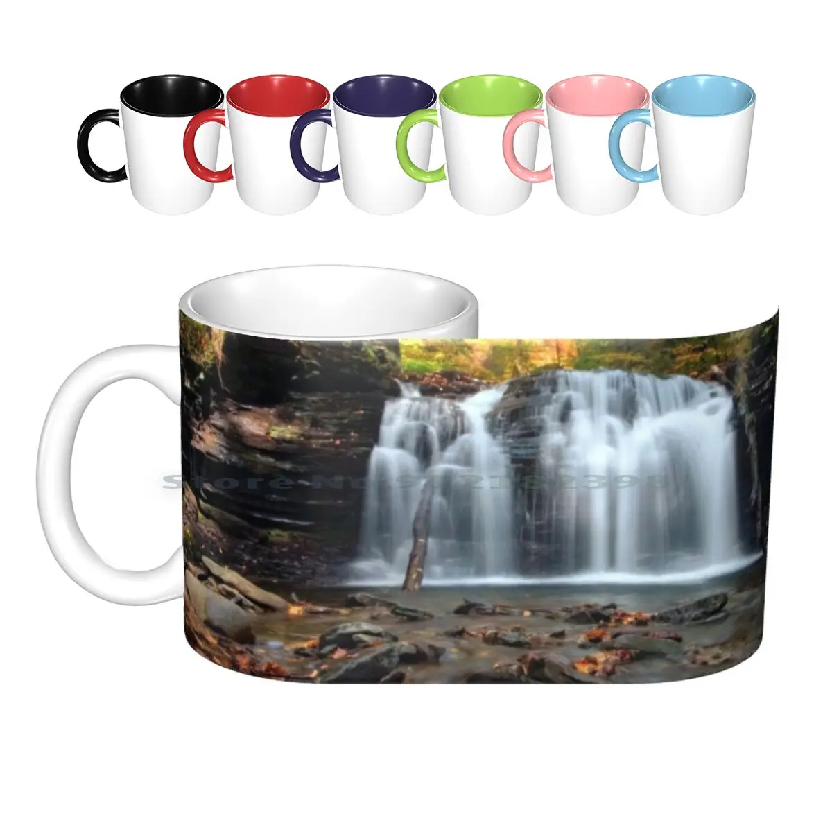 

Autumn At Wyandot From The Waters Of Kitchen Creek Ceramic Mugs Coffee Cups Milk Tea Mug Wyandot Wyandot Falls Autumn Kitchen