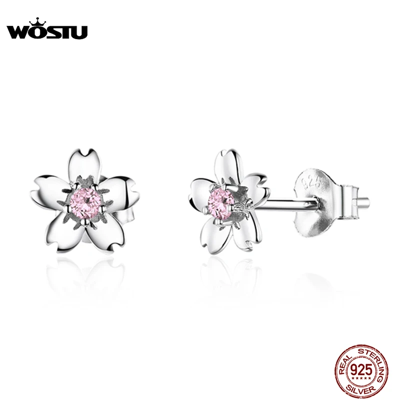 WOSTU Новое поступление 100% Стерлинговое Серебро 925 пробы серьги в виде цветка