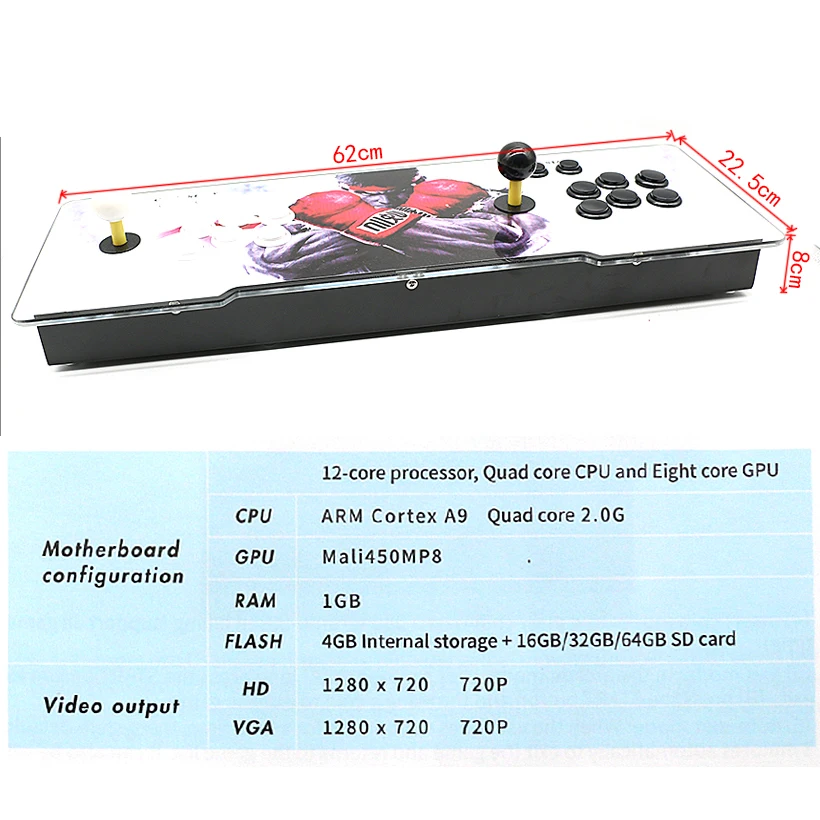3D игровой джойстик консоль 2323 в 1 игры аркадная консоль ПК PS3 USB джойстик контроллер корейский/английский/японский/испанский