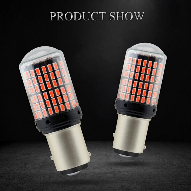 

1Pcs 1157 LED Red Canbus 3014 144-SMD Car Turn Signal Brake Light No Flash