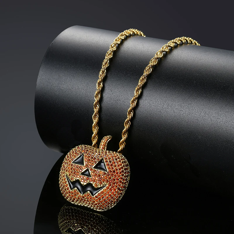 

2021 Punk Fashion Pendant Pumpkin Necklace for girl Christmas Halloween Party Gift Men/Women Jewelry Accessories
