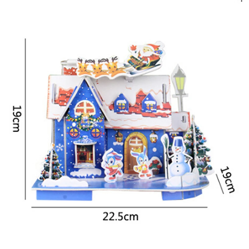 

3D DIY Puzzle Castle Model Cartoon House Assembling Paper Toy Kid Early Learning Construction Pattern Gift Children House Puzzle