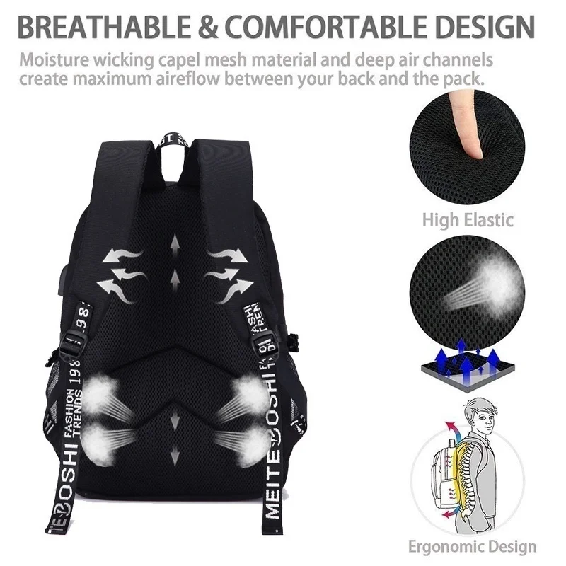 Рюкзак для ноутбука с принтом аниме Моя геройская Академия Многофункциональный