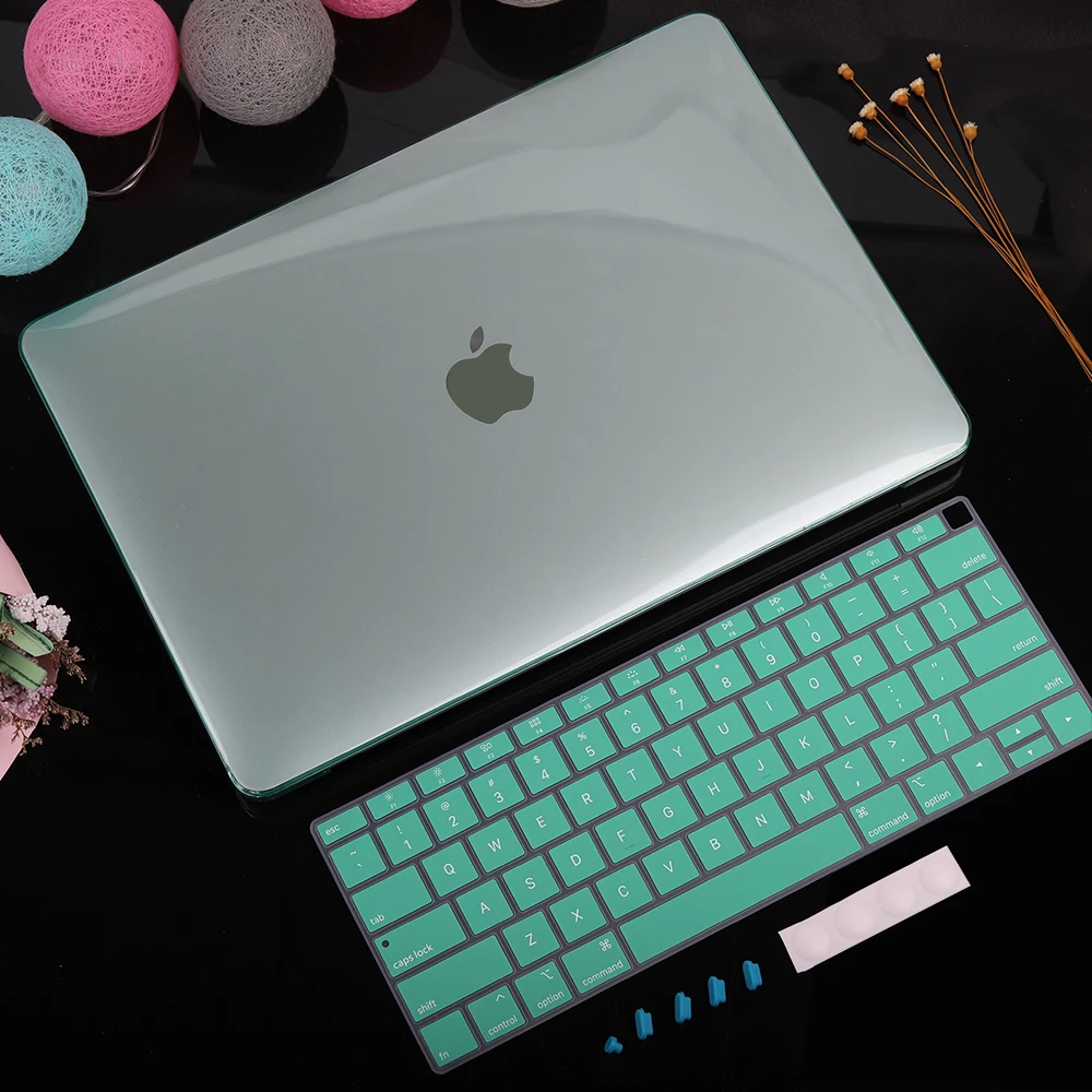 Redlai кристально чистый чехол для ноутбука MacBook Pro 13 15 16 дюймов с сенсорной панелью A2141 A2159 A1990 Air 13 A1932 жесткий чехол - Цвет: Light green