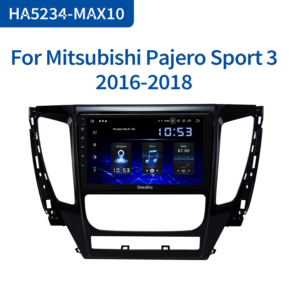 

Dasaita 1 Din 9 "Android 10,0 автомобильное радио для Mitsubishi Pajero Sport 2017 BT5.0 плеер 4 ГБ ОЗУ сенсорный экран 12 В Carplay 1024*600