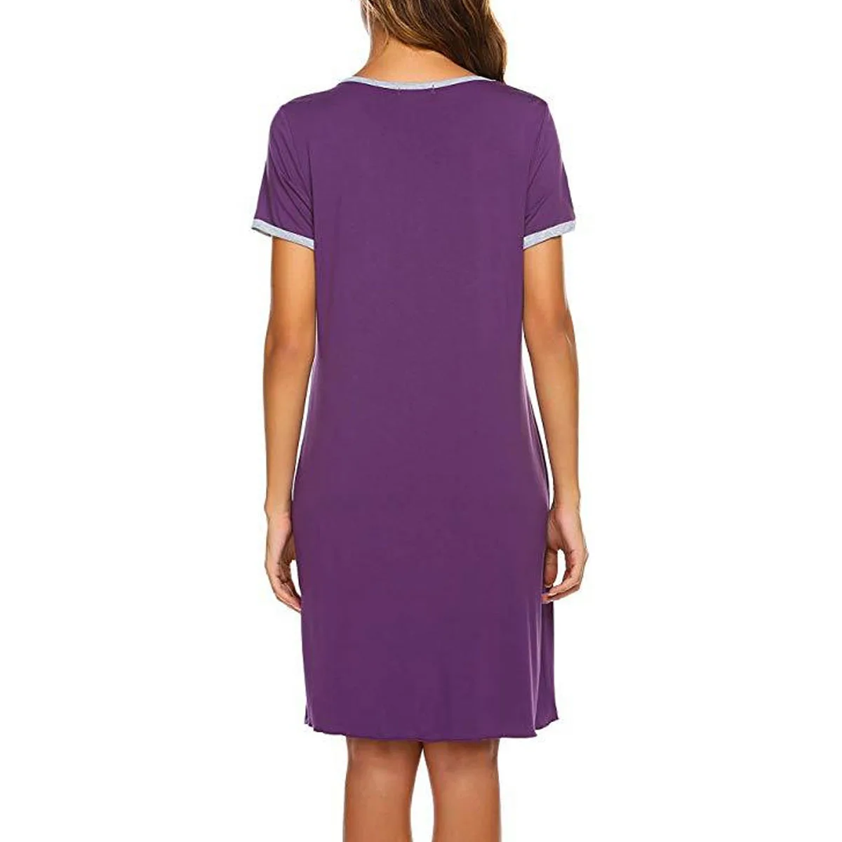 Nightgown Womens Cotton Sleepshirt Soft Sleepwear Pleated Nightshirt Comfy Sleep Dress Short Sleeve Flare Nightdress