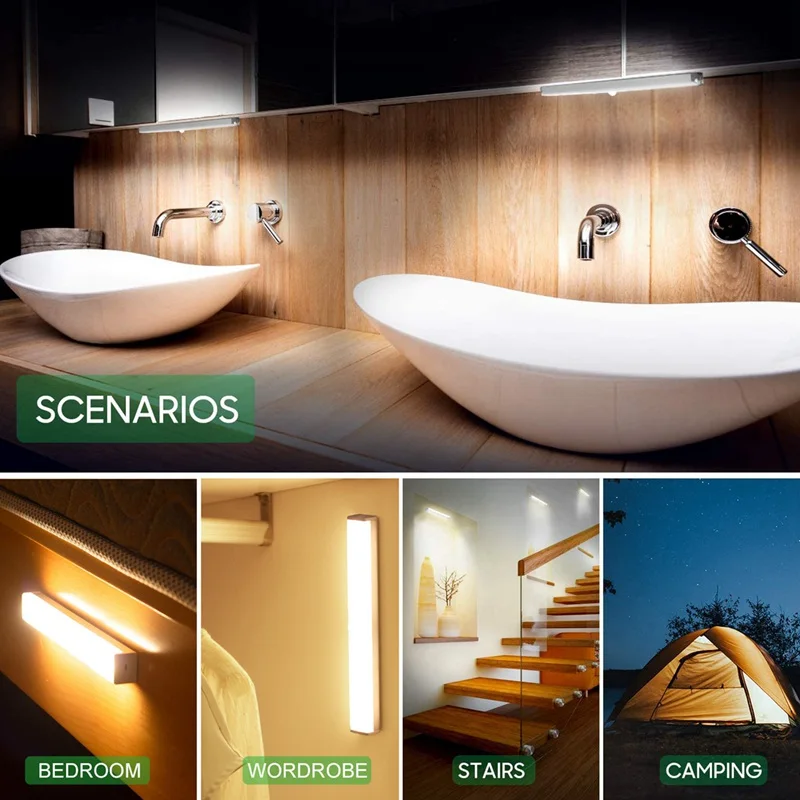 

Led Night Light Motion Sensor Licht Draadloze Usb Oplaadbare 20 30 40 50Cm Night Lamp Voor Slaapkamer Keukenkast garderobe Lamp