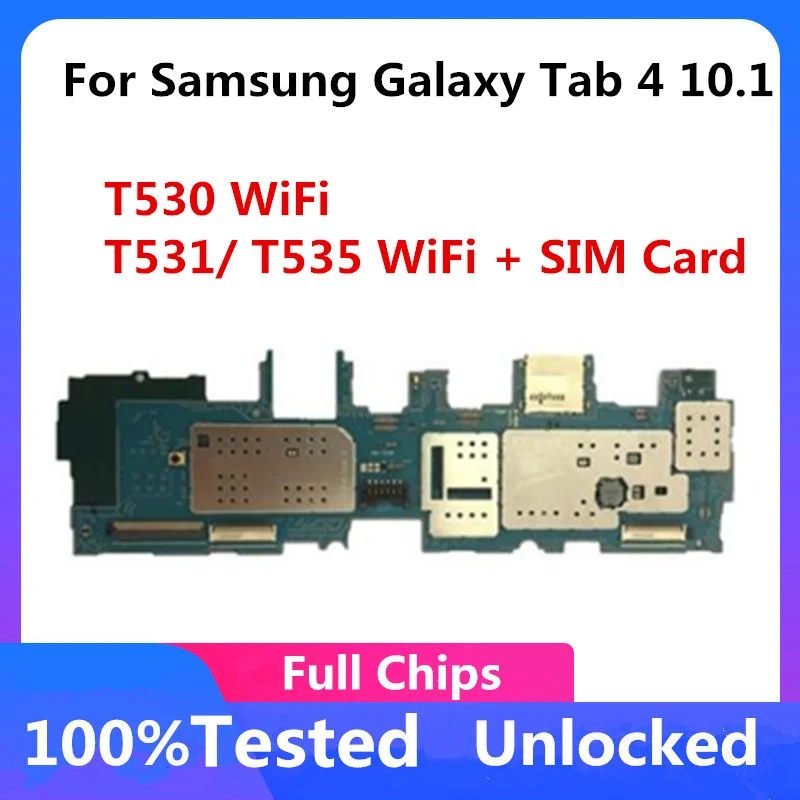 Разблокированная материнская плата для Samsung Galaxy Tab 4 10 1 T535 T531 T530 с полными чипами