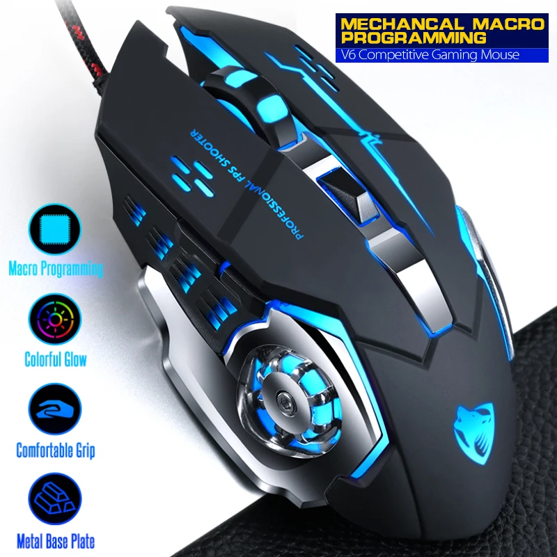 Профессиональная Проводная игровая мышь NEO STAR компьютерная с 6 кнопками 3200DPI