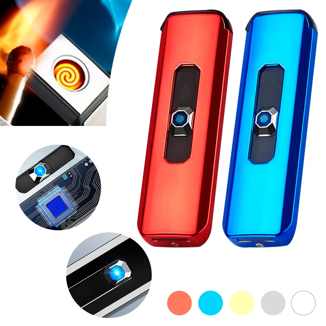 1 шт. сенсорный Экран Перезаряжаемые Зажигалка зарядка через USB зажигалки
