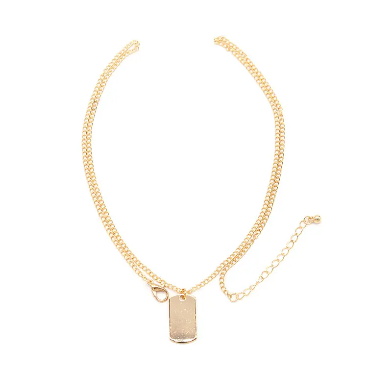 Простая новая Длинная цепочка с подвеской ожерелье женское золотое серебро