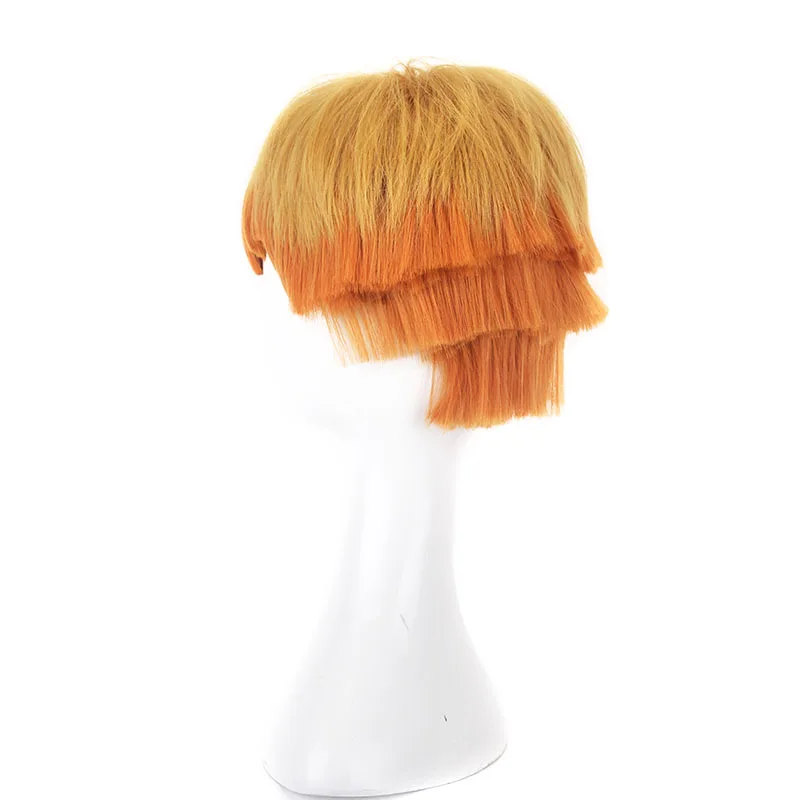 

Popular Anime Demon Slayer Cosplay Kimetsu No Yaiba Agatsuma Zenitsu Wig Cosplay Costume Heat Resistant Synthetic Hair Short Wig