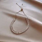 Браслет женский FYUAN, из розового золота, с геометрическим цирконием