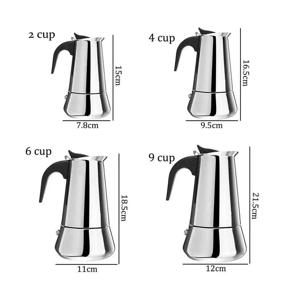 Кофейник из нержавеющей стали кофейник Mocha эспрессо латте Перколятор Плита Топ