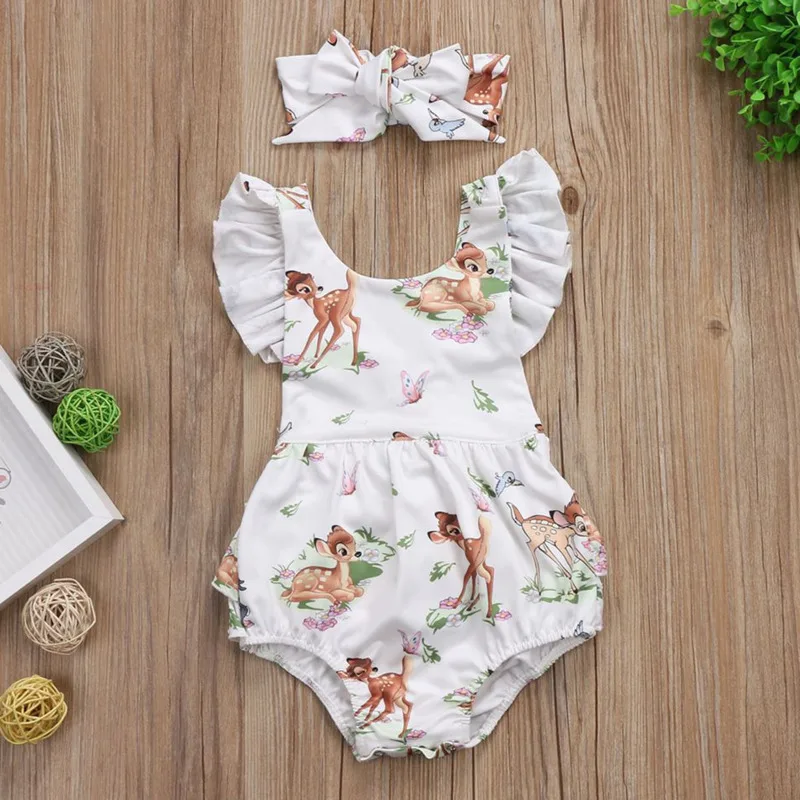 Модный детский летний комбинезон с коротким рукавом для новорожденных девочек |