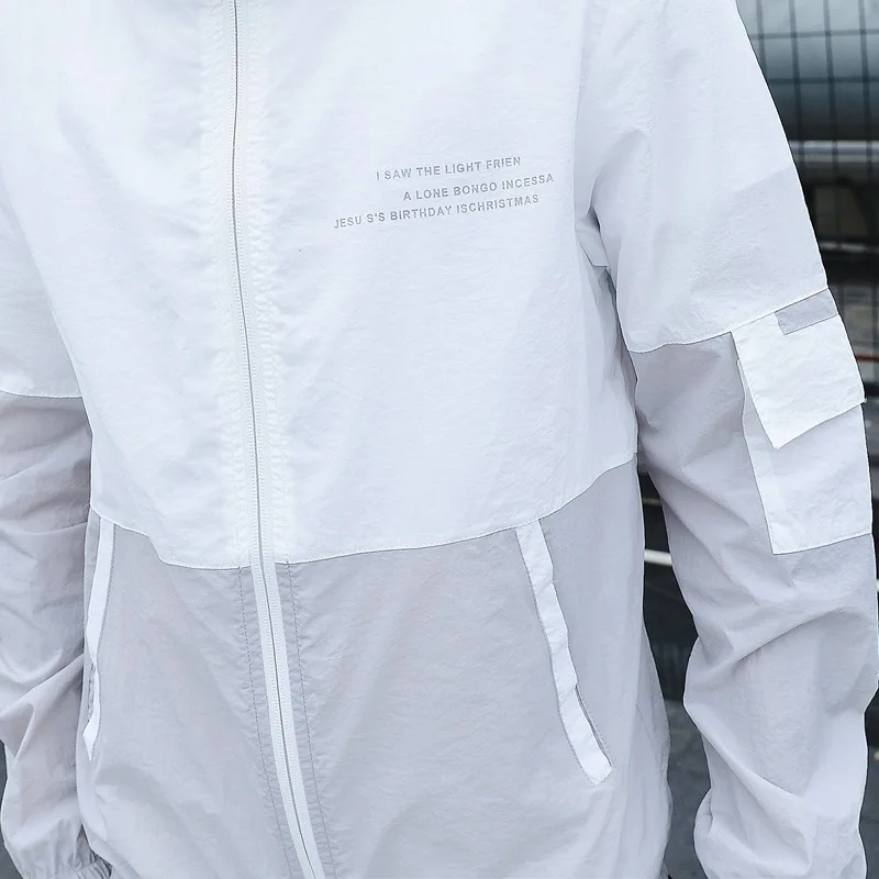 

E-BAIHUI Men's Jacket Polyester Breathable Skin Friendly Fashion Ice Silk Anti-sunburn Coat For Fishing Camping Korea Streetwear