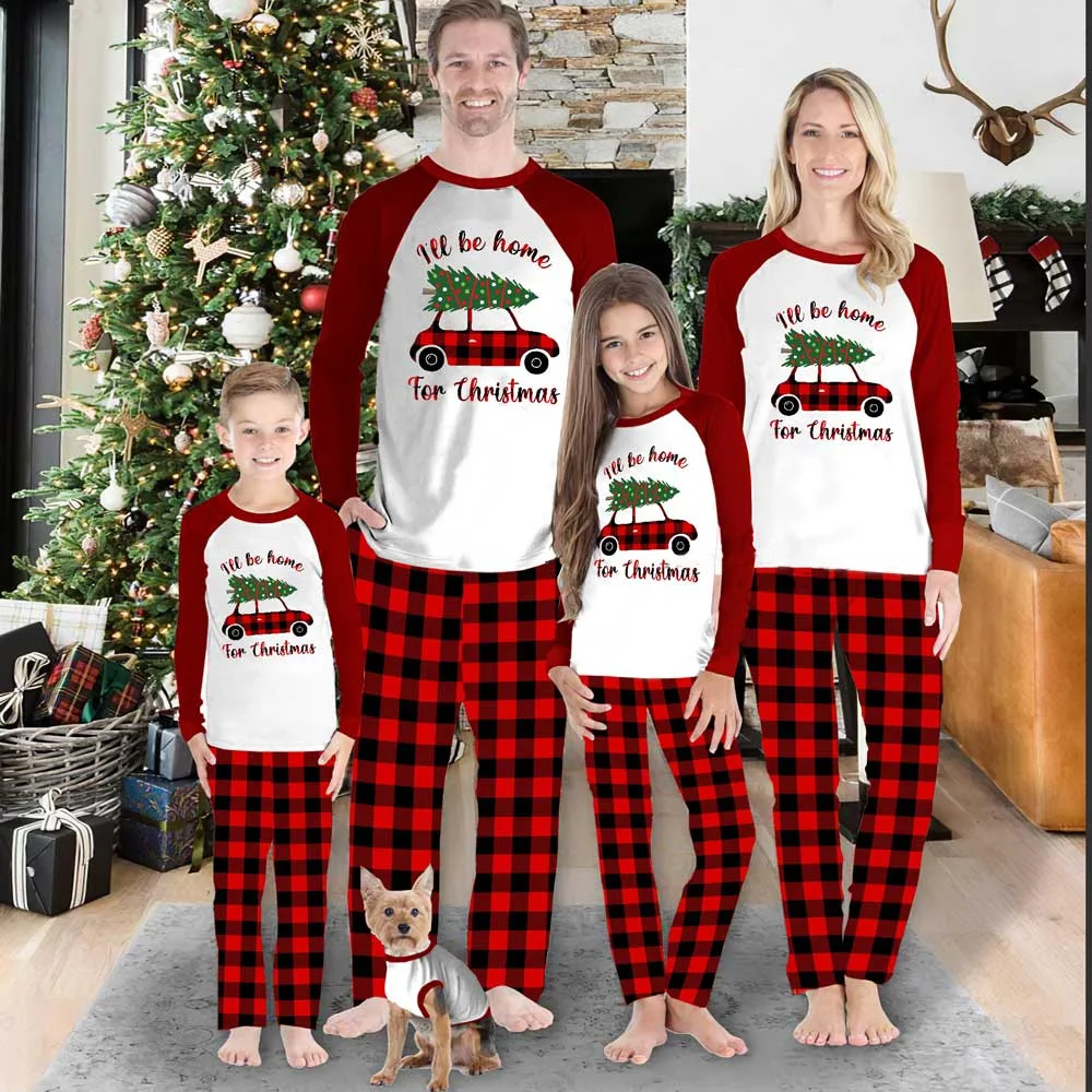 Conjunto de pijamas navideñas a juego para niños y adultos, ropa de dormir familiar con Top y pantalones, pelele para bebé, 2021