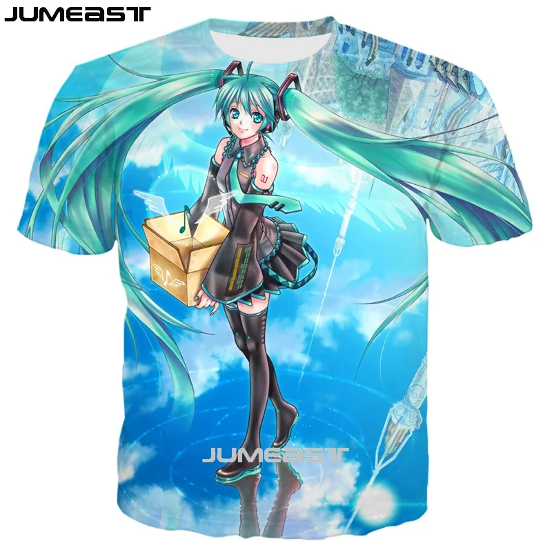Бренд Jumeast, Мужская/женская футболка с 3D принтом, Аниме Vocaloid Hatsune Miku, короткий рукав, новинка, футболка, спортивный пуловер, летние топы, футболки - Цвет: 06