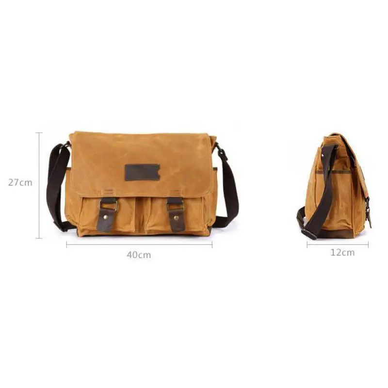 

YourSeason 2021 Retro Men Soft Canvas Waterproof Shoulder Crossbody Bags Solid Hasp Boys Messenger Casual Laptop Handbag