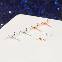 11 925 sterling silver stud earrings sweet romantic smile earrings classic fashion smile face style ladies jewelry gift