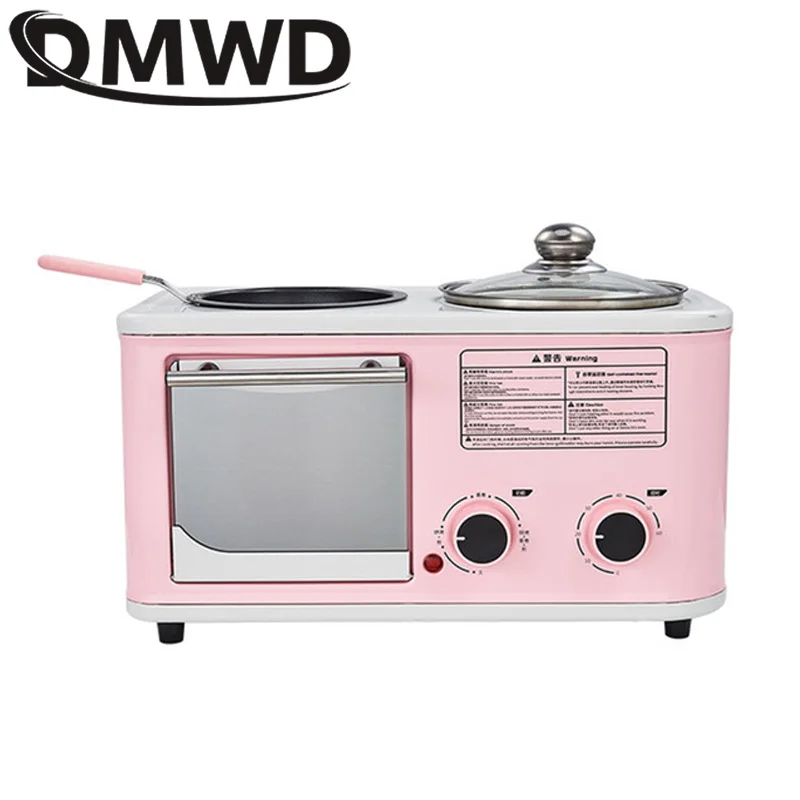 DMWD бытовой электрический 3 в 1 Завтрак машина мини тостер хлеба духовка для
