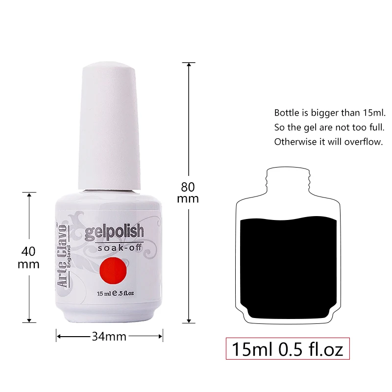 

Arte Clavo 55 Colors Gel Nail Polish Nail Art Semi Permanent Gellak UV LED Varnish Hybrid For Manicure Enamels Gel Varnishes