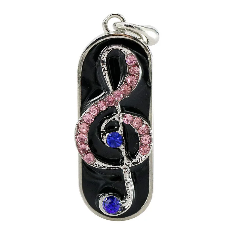 USB флеш накопитель со стразами в виде скрипичного ключа Цепочки и ожерелья 2 0 Stick 4