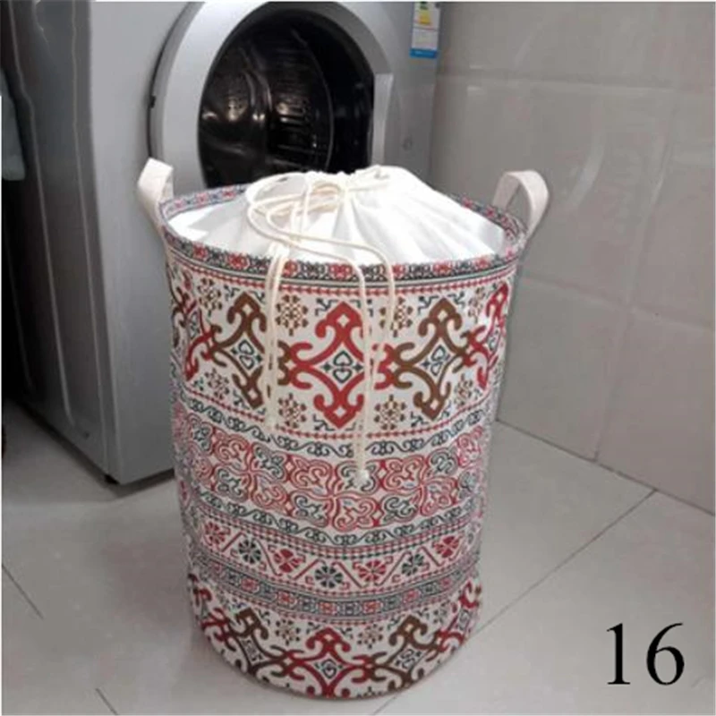 16 1 шт. складная корзина для хранения круглая корзина для хранения белья складная корзина тканевая сумка для грязной одежды игрушки для мелочей Orderliness 17 цветов - Цвет: 16