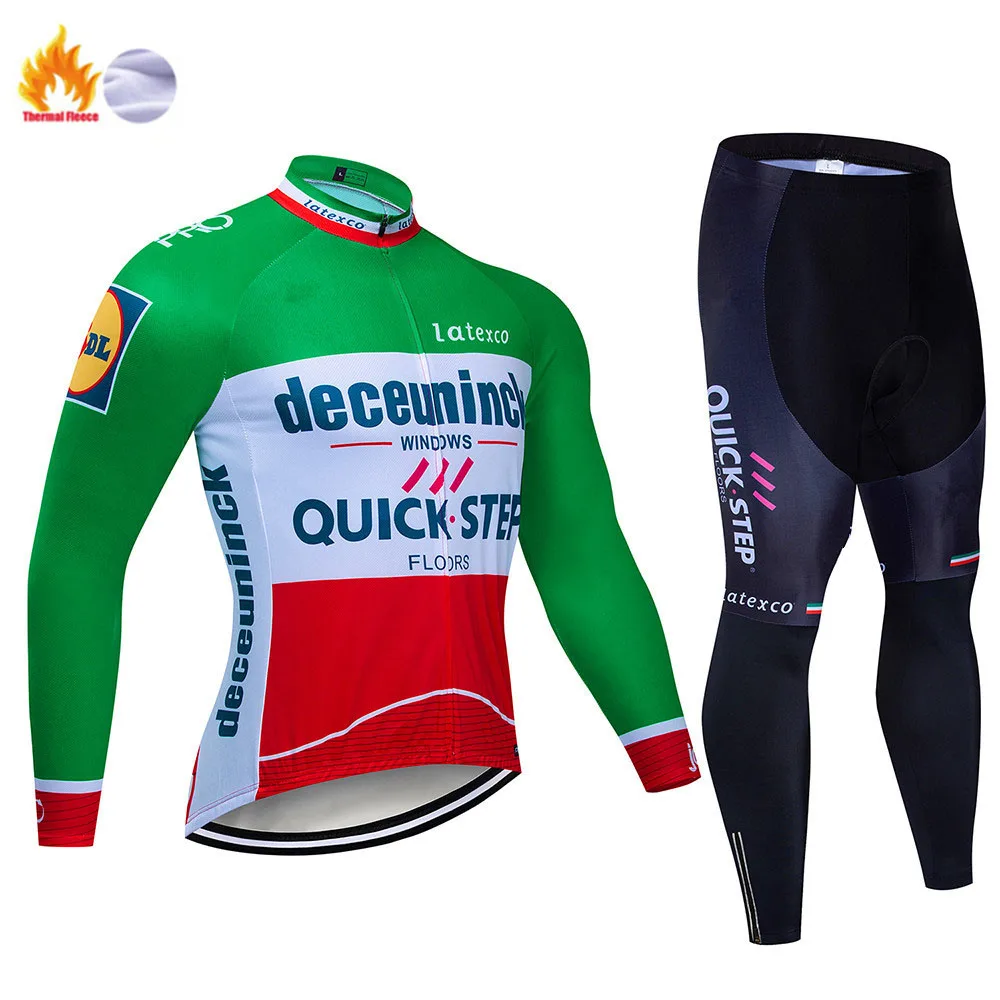 Cycling suit Командный быстрый шаг Велоспорт Джерси 19D нагрудник набор бельгийский велосипед одежда мужская зимняя теплая флисовая велосипедная Одежда для велоспорта - Цвет: Cycling suit