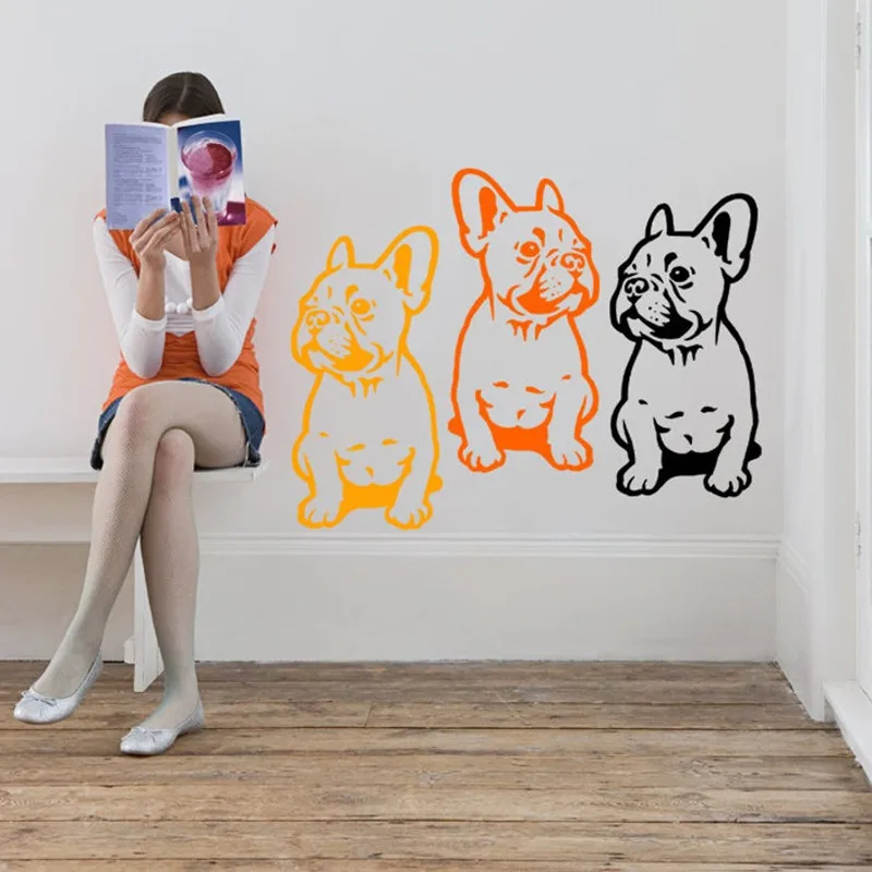 Французский бульдог Наклейка на стену автомобильный бампер наклейка Fances собака