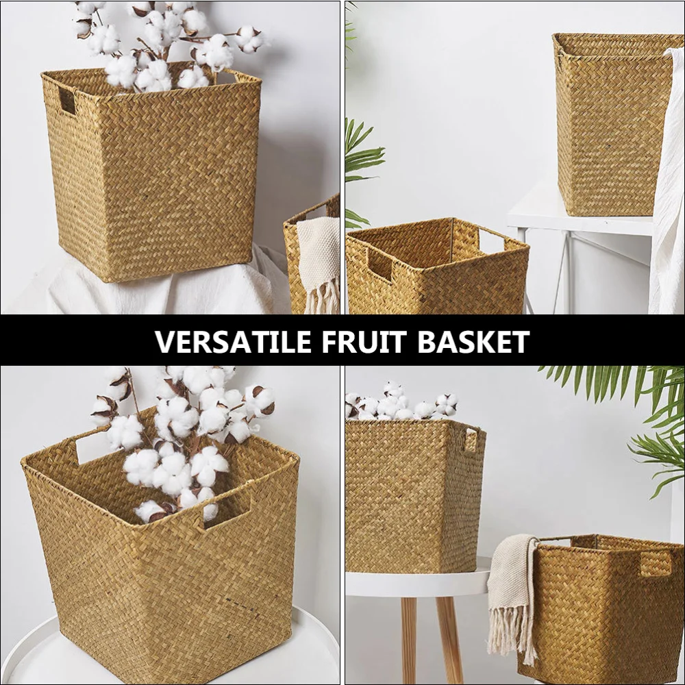 

1 Pc Versatile Convenient Simple Flower Basket Seaweed Fruit Basket (Yellow)