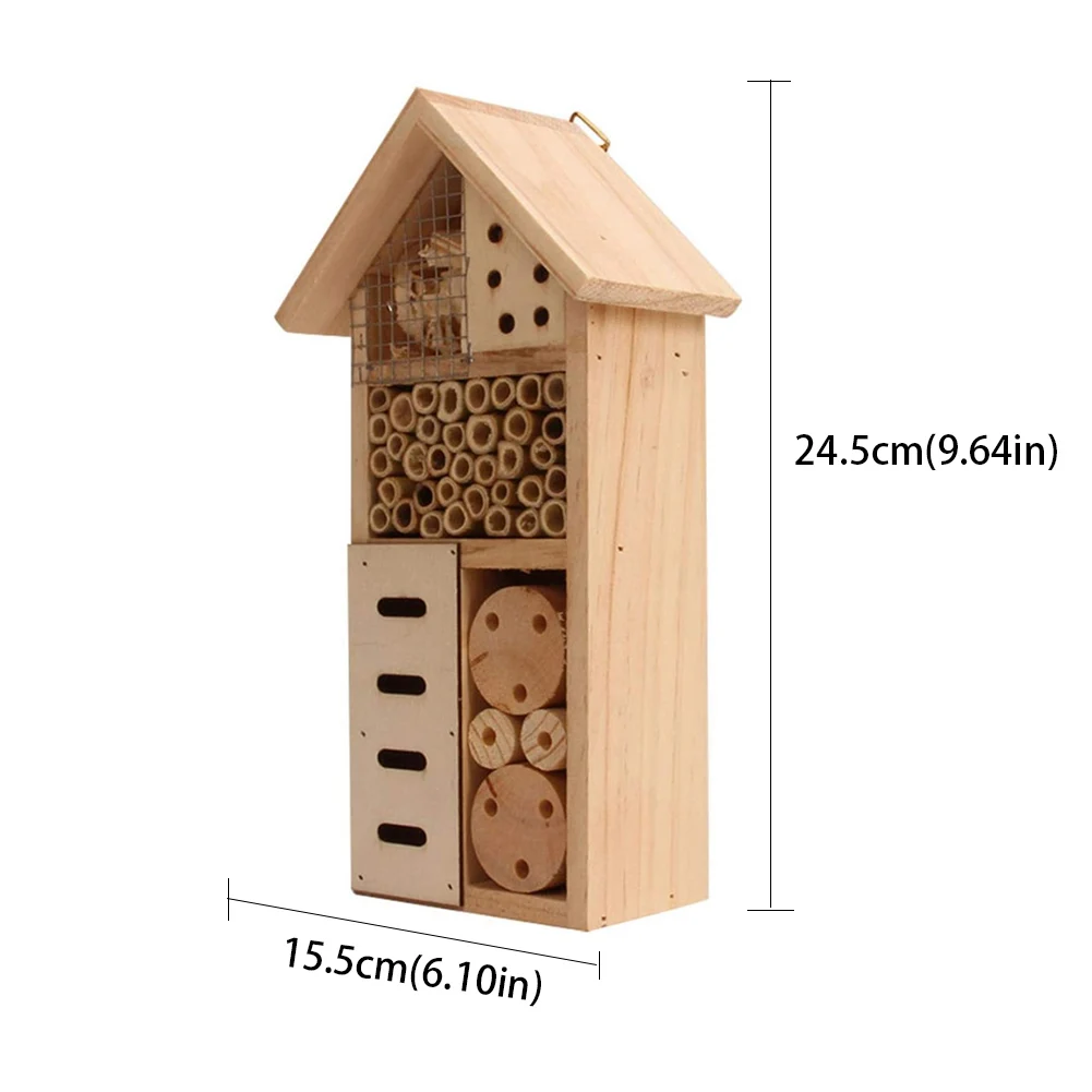 

Garden Nest Box Insect Bee Bug House Hotel Eco-Friendly Natural Wood Bug Hotel Shelter