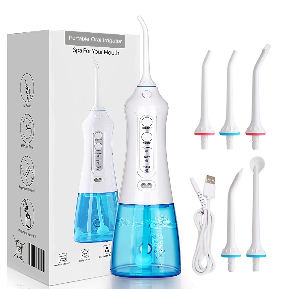 

Deston ирригатор для полости рта портативная Вода Flosser перезаряжаемая зубная струя воды 300 мл ирригатор водного бака очиститель зубов водонепр...