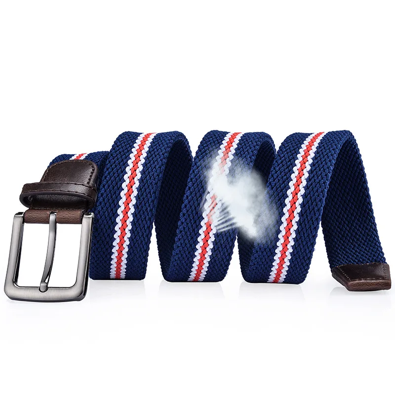 Ремень брезентовый для мужчин и женщин эластичный плетеный нейлоновый пояс с
