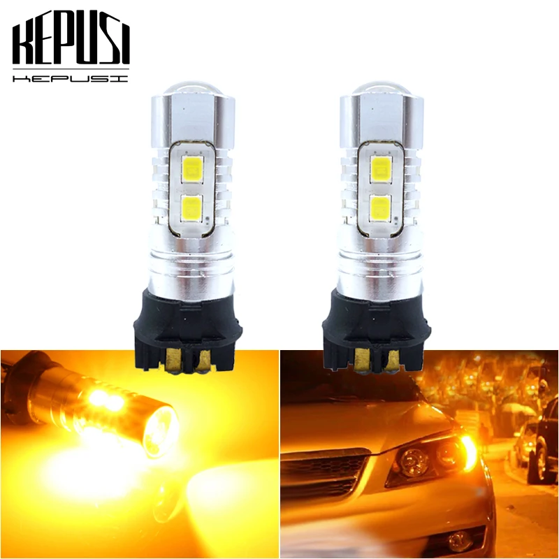 

2x PW24W PWY24W Amber/ Xenon White 10-SMD Turn signal Lights LED Bulbs For BMW F30 3 Series Daytime Running Light DRL Error Free