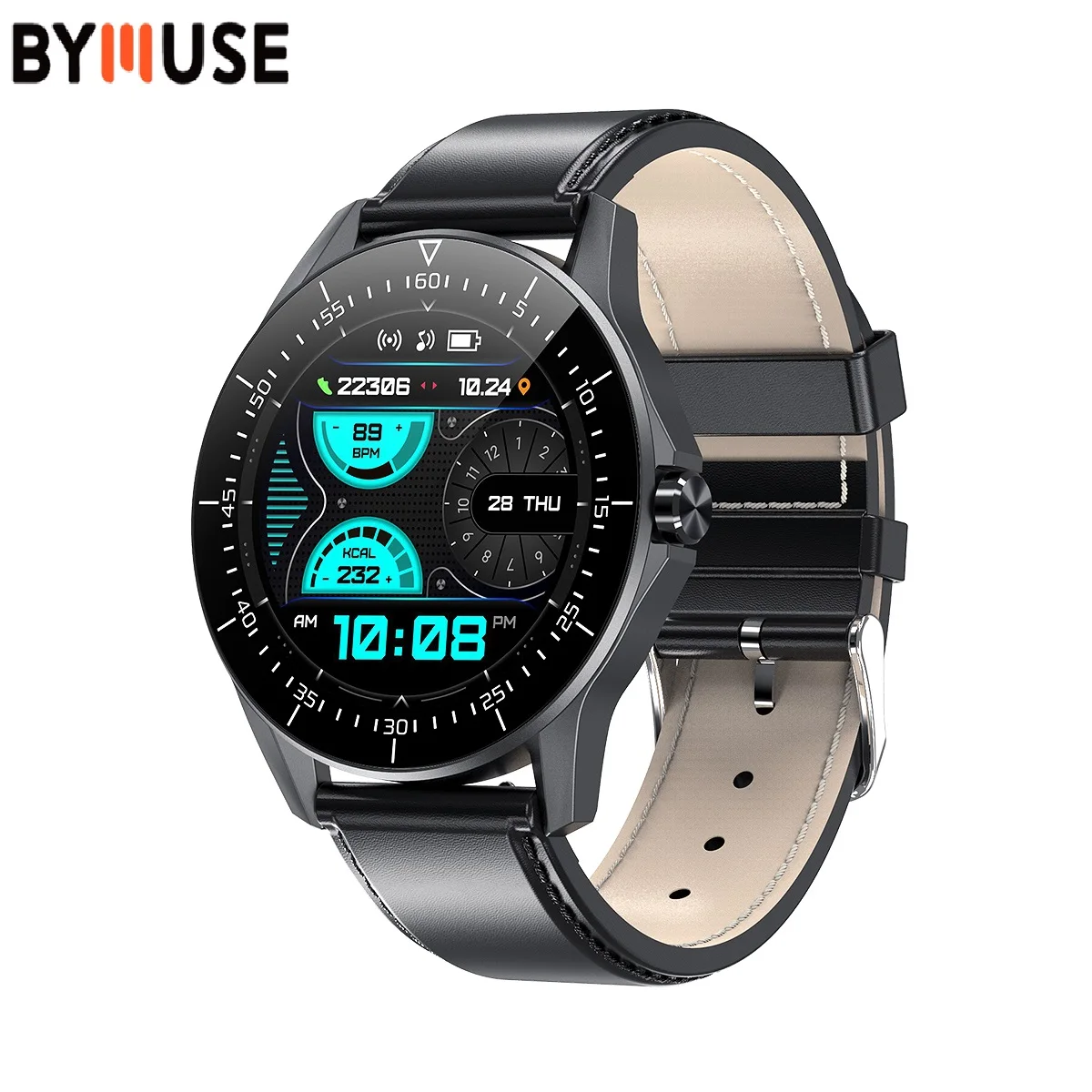 

BYMUSE L60 SmartWatch Для мужчин сердечного ритма крови Давление монитор bt-звонка Водонепроницаемый Фитнес часы VS L15 L19 GT2 Смарт-часы