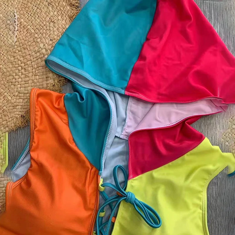 Купальник в стиле пэчворк 2021 женский слитный купальник новый купальный костюм