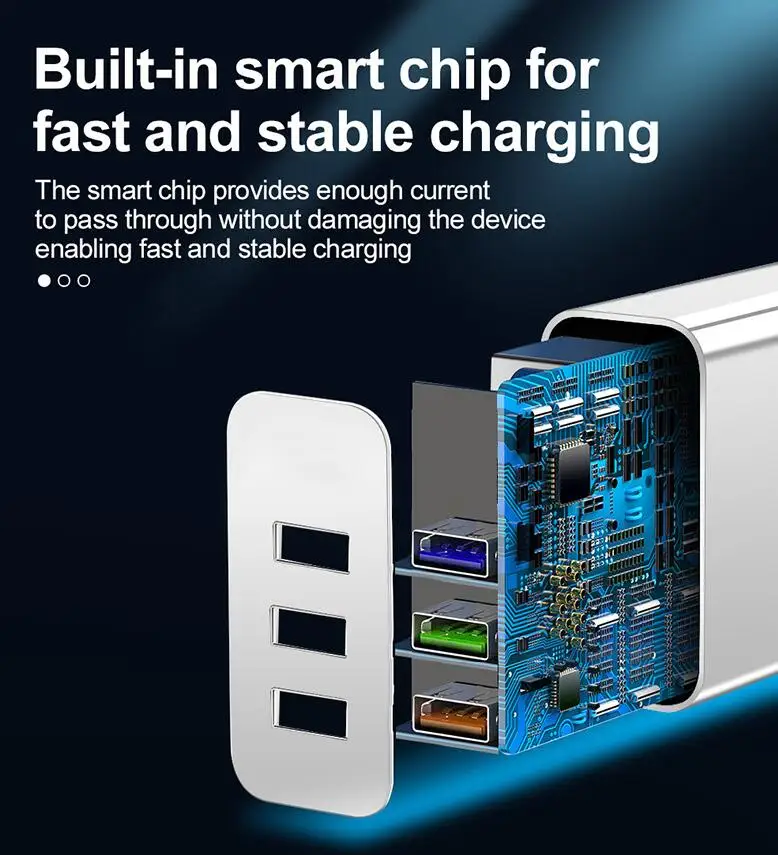 

3USB Phone Charger QC3.0 2A USB Charger Universal Wall Fast Charging Adapter For iPhone 12 11 pro Xiaomi Huawei mate 40 Tablet