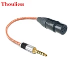 Комплект сделай сам, монокристаллический медный сбалансированный штекер 4,4 мм на 4pin XLR, балансированный аудиокабель с разъемом 4,4 мм на XLR Balance