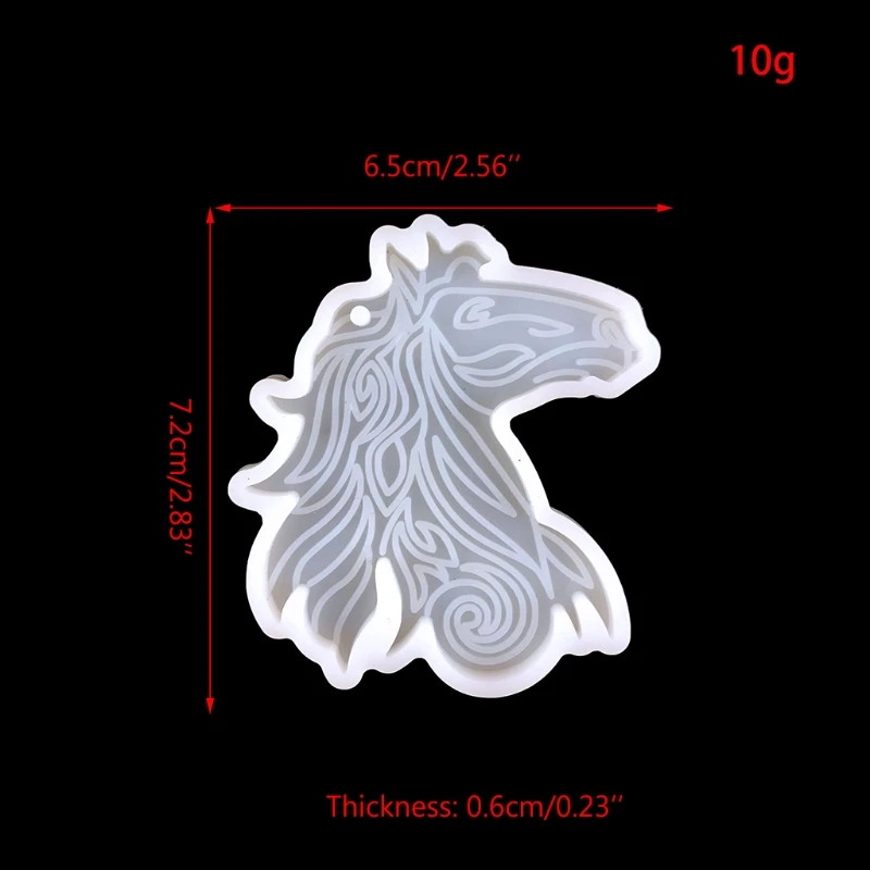 

DIY Horse Head Shape Keychain Silicone Epoxy Mold DIY Keychain Pendant Jewelry Crafting Mould for Valentine Love Gift