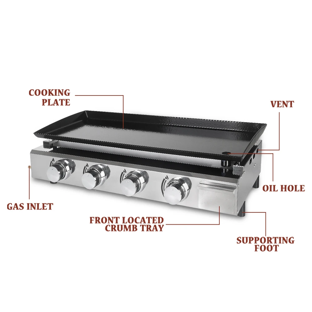 Гриль для барбекю сжиженный на природном газе с 4 горелками тяжелые грили уличные