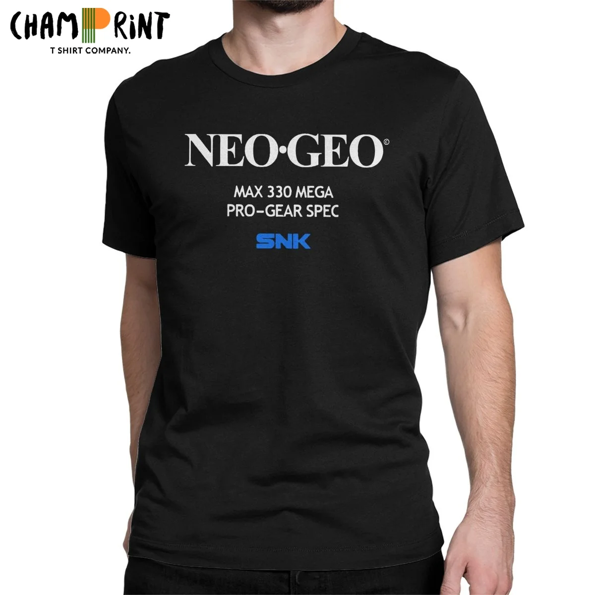 Camisetas de manga corta para hombre, camisa de cuello redondo 100% de algodón, divertida, de la pantalla de inicio de Neo Geo, Idea de regalo