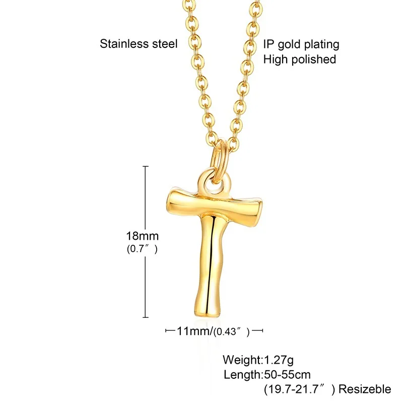 

FXM PG54 silver necklace hot sell popular single women 38mm block English 26 number gift women jewelry