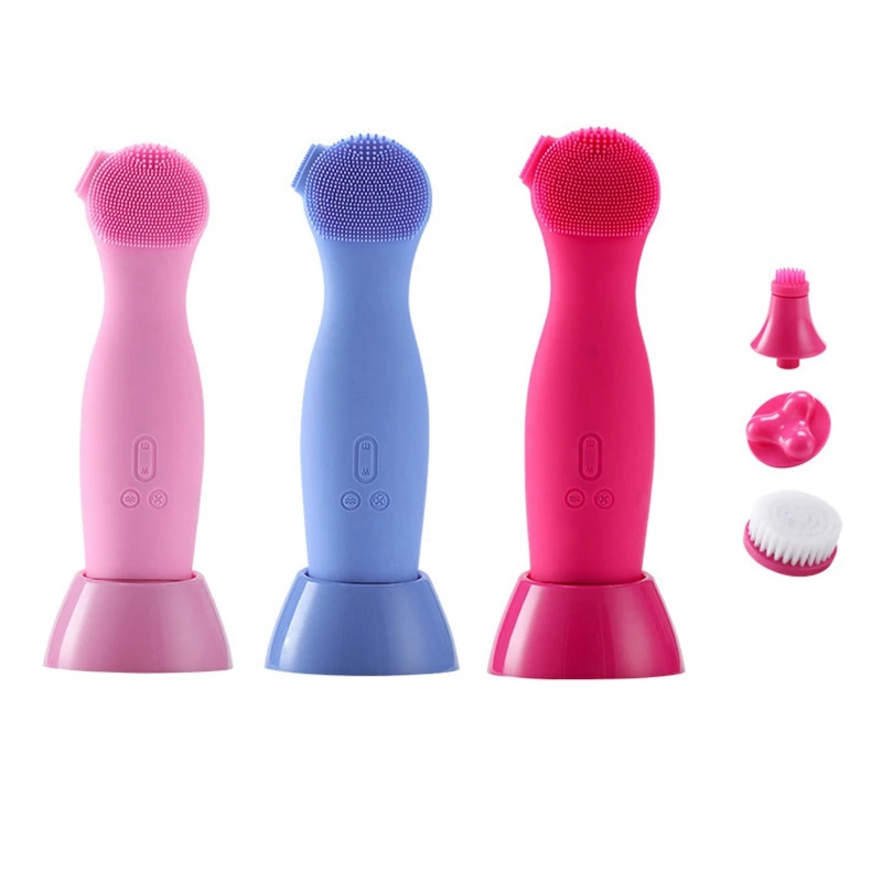 

3In1 Silicone Facial Cleansing Brush Deep Cleaning Remove Blackhead Acne Pore Clean Electric Face Cleaner